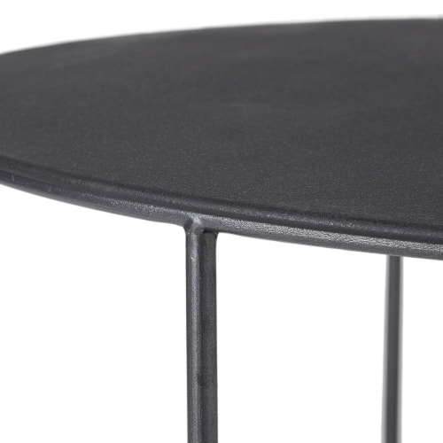 Meubles Tables basses | Table basse ronde en métal gris anthracite - SY72593