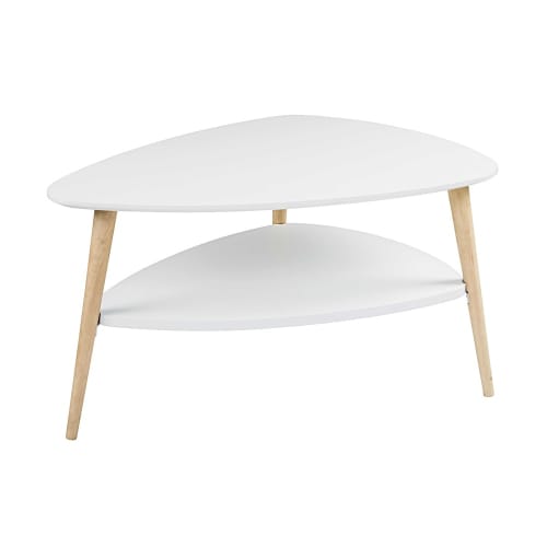 Table Basse Scandinave Avec Deux Tiroirs 120 X 60 Cm Fabriquee En