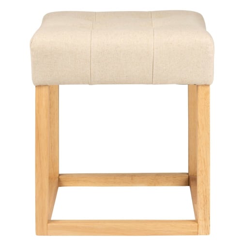 Tabouret En Coton Capitonne Beige Agadir Maisons Du Monde