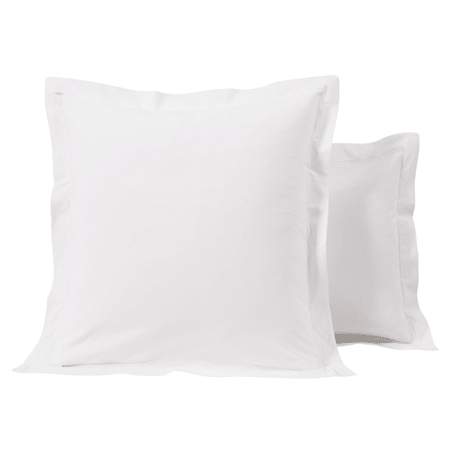 Taie d'oreiller hôtellerie en percale de coton blanc 63x63