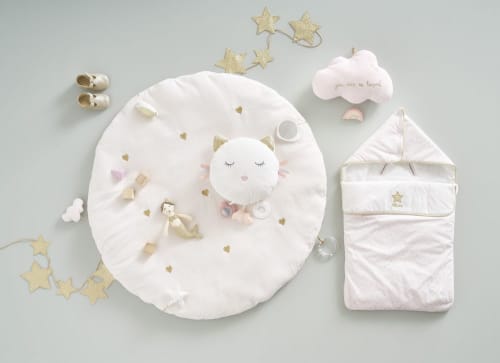 Tapis D Eveil Bebe Rond Avec Jouets En Coton Rose Et Dore D90 Birdy Maisons Du Monde