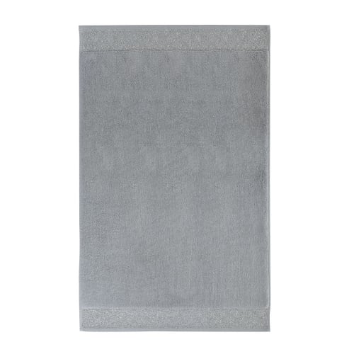 Tapis De Bain En Coton Gris Anthracite Et Argenté 50x80