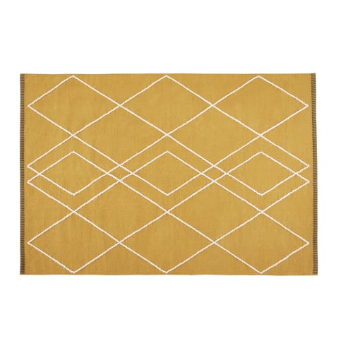 Tapis laine jaune