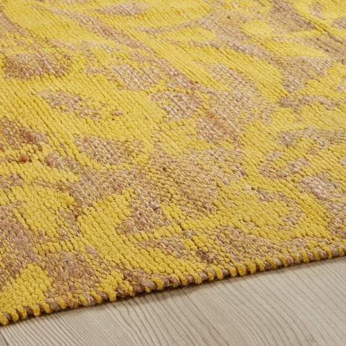 Tapis En Jute Et Coton Jaune Moutarde 140x200cm