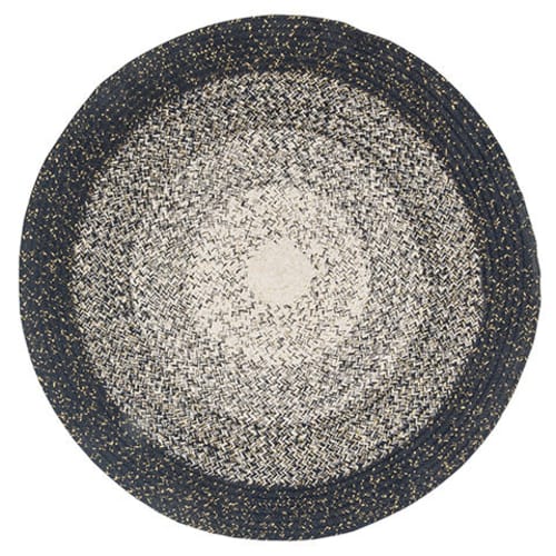 Tapis Rond En Coton Bleu Blanc Et Gris D90