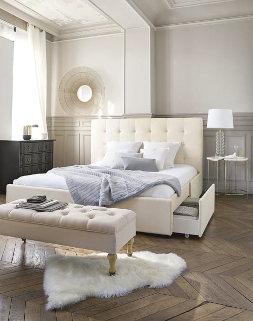 tappeto color avorio in pelle di pecora 55 x 90 cm maisons du monde