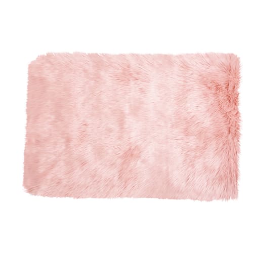 Tappeto in simil pelliccia rosa 80x120 cm