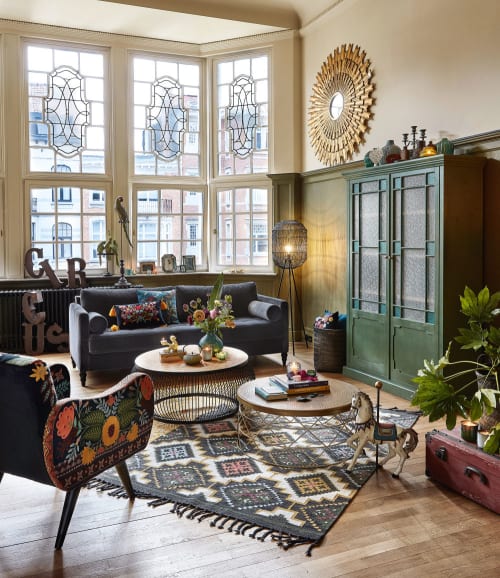 Tappeto Kilim In Lana E Cotone Multicolore 140x200 Cm