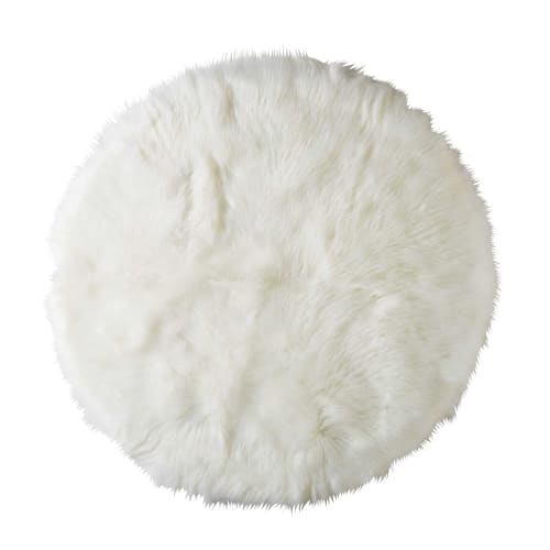 Tappeto rotondo in simil pelliccia bianco D.140 cm