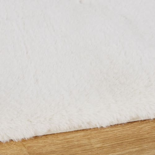 Tappeto shaggy bianco in simil pelliccia, 160x230 cm