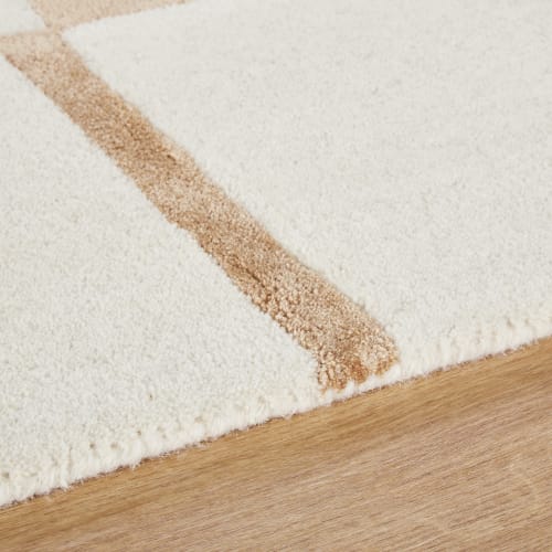 Tappeto taftato a mano beige, bianco e marrone motivi archi 160 cm x 230 cm  HAJO