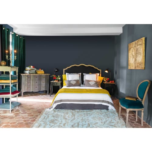 150 x 110 cm Colori Che Non sbiadisce ABAKUHAUS Betulla Tappeto da Parete e Copriletto Estate Fresca Foglie Verde Bianco Nero