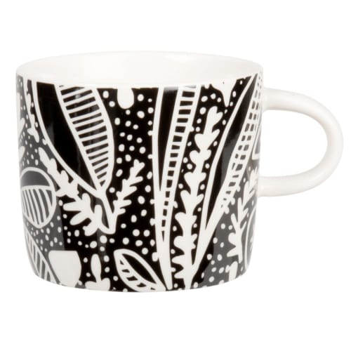 Tischkultur Tassen und Becher | Tasse aus Steinzeug mit grafischen Motiven in schwarz und weiß - CJ71032