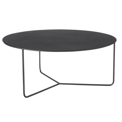 Tavolino basso ovale in metallo color ottone e nero Pitala