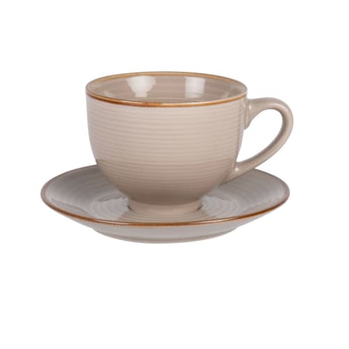 Tazza e piattino in maiolica beige ALMA Maisons du Monde