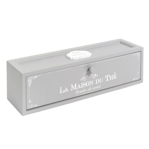 tea box in grey 10 x 37 cm