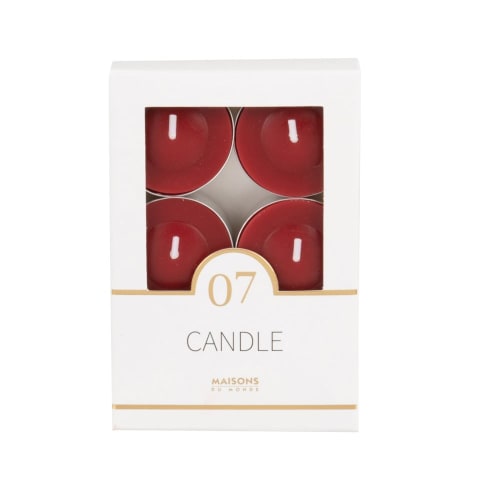 Dekoration Kerzen und Teelichter | Teelichter, rot, Set aus 6 - LM58156