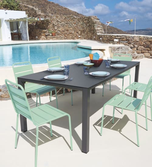 aluminium glass garden table