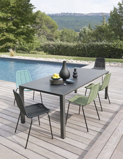 aluminium glass garden table