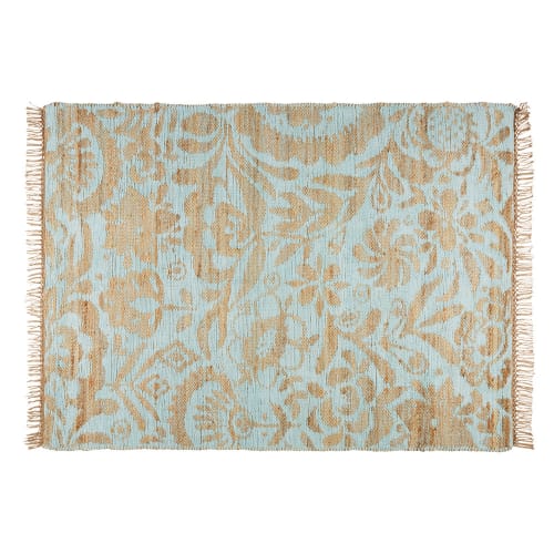 Teppich aus Jute und seegrüner Baumwolle 140x200cm LUKILA