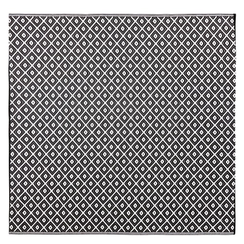 Teppich aus Polypropylen mit schwarzen und weißen grafischen Motiven, 180x180cm, OEKO-TEX®