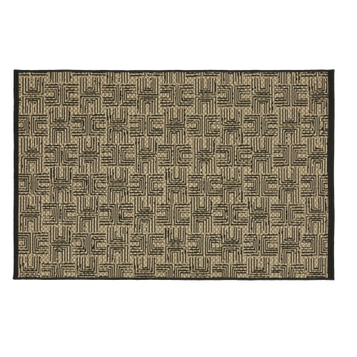 Garten Outdoor-Teppiche | Teppich aus Polypropylen, schwarz und beige, 120x180cm - ES33443