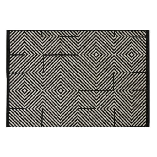 Teppich aus Polypropylen, schwarz und beige, 160x230cm
