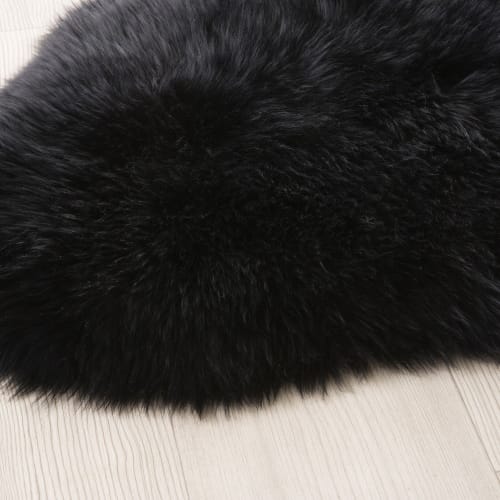 Teppich Aus Schwarzem Lammfell 55x90 Maisons Du Monde