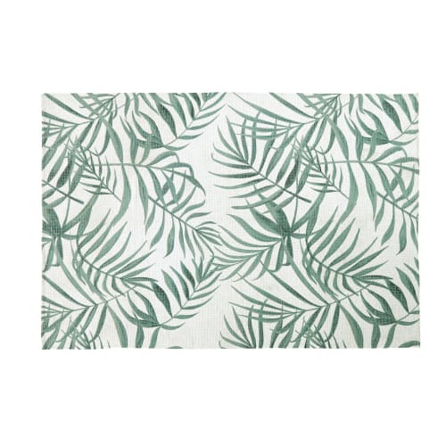 Textil Teppiche | Teppich in Ecru mit grünem Pflanzendruck 140x200 - BM86548