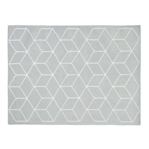 Teppich Mit Grauen Und Weissen Motiven 140x200cm Kube Maisons Du