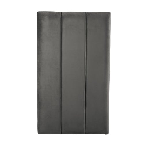 Testata da letto modulabile professionale in velluto grigio antracite, 70x119 cm