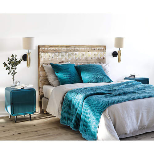 Tête de lit à motifs en bois recyclé L 140 cm Tikka ...