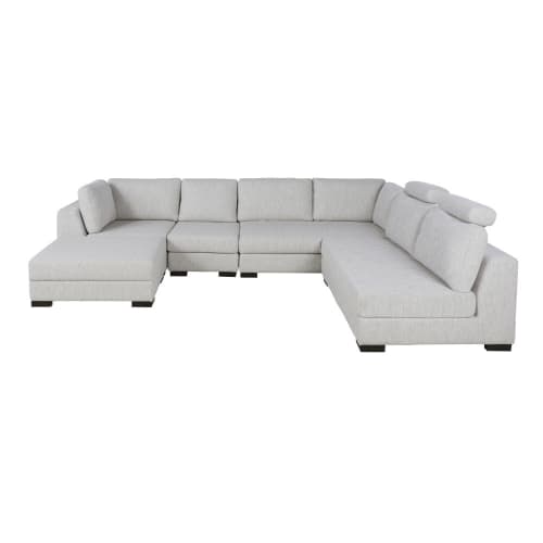Canapés et fauteuils Canapés modulables | Têtière pour canapé modulable en textile recyclé gris clair chiné - UL92756