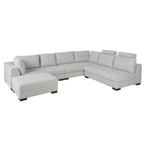 Canapés et fauteuils Canapés modulables | Têtière pour canapé modulable en textile recyclé gris clair chiné - UL92756