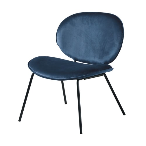 Sofas und sessel Sessel | Tiefer Sessel mit Samtbezug, blau - GW51606