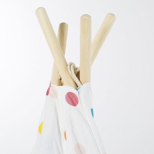 Tipi enfant motifs à pois multicolores avec tapis Fun ...