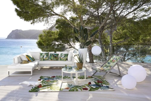 Jardin Bains de soleil et chaises longues | Toile de transat imprimé tropical compatible avec chilienne PANAMA - PA14168