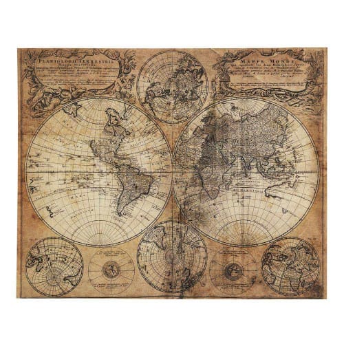 Toile Imprimee Carte Du Monde 73x93 Mappemonde Maisons Du Monde