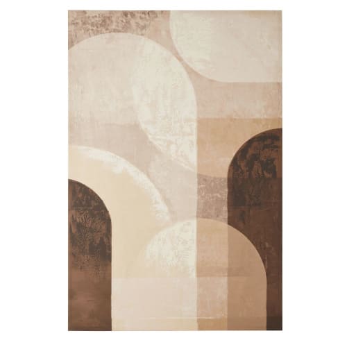 Déco Toiles et tableaux | Toile imprimée et peinte marron et blanche 80x120 - CP76192