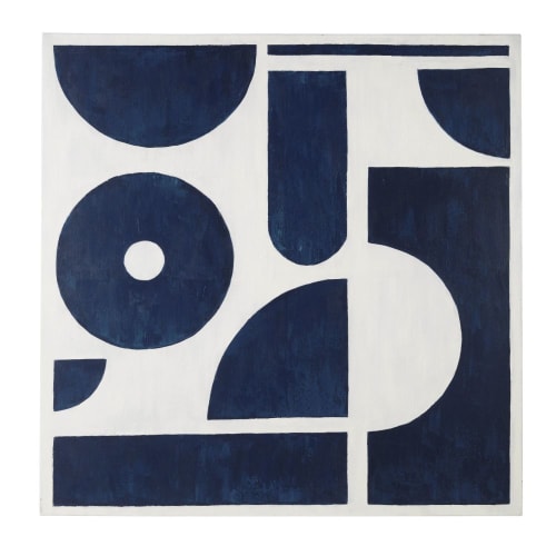 Déco Toiles et tableaux | Toile peinte bleue et blanche 130x130 - YU92610