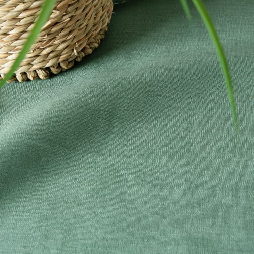 Compra Tovaglia di lino arruffata in verde salvia - 59x98 / 150x250 cm  all'ingrosso