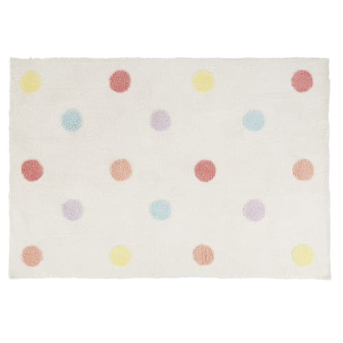 Kids Children's rugs | Tufted OEKO-TEX® rug with green, yellow and purple polka dots 120x180cm - TT63991