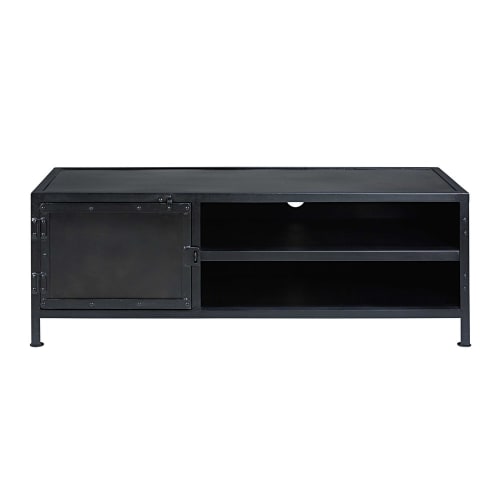 TV-Möbel im Industrial-Stil mit 1 Tür aus schwarzem Metall