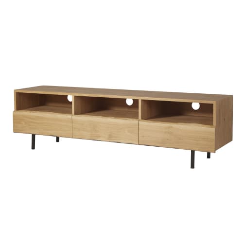 Möbel TV-Möbel | TV-Möbel mit 3 Schubladen aus massivem Eichenholz - HE33701