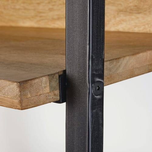 TV Regal im Industrial Stil aus schwarzem Metall und TV Regal im Industrial Stil aus schwarzem Metall und
