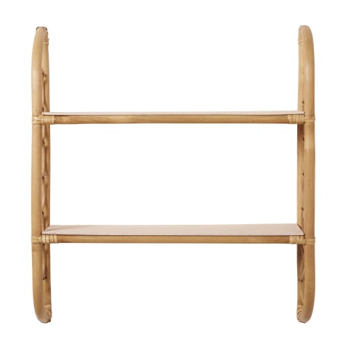 Kids Children's bookcases & shelves | Two-Tone Bamboo and Rattan Shelving Unit - IE87444