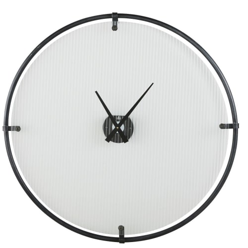 Dekoration Uhren und Wecker | Uhr aus Glas und schwarzem Metall, D91cm - TA41036