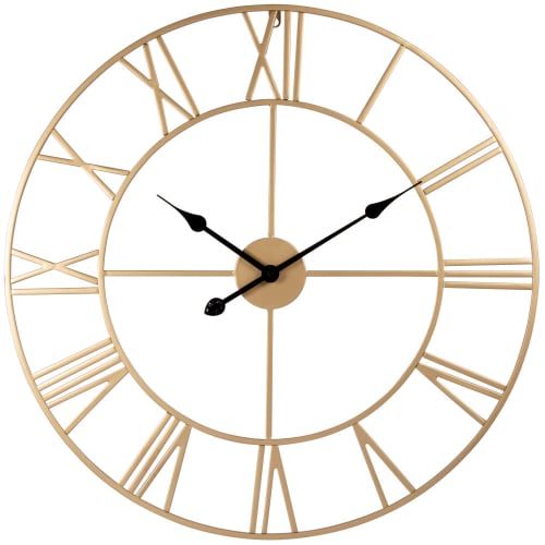 Dekoration Uhren und Wecker | Uhr aus goldfarbenem Metall, D70cm - BJ44977