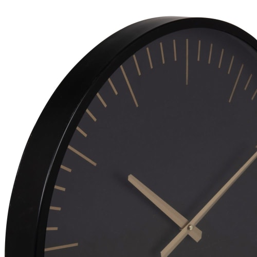 Dekoration Uhren und Wecker | Uhr aus schwarzem und goldfarbenem Metall, D50cm - AJ55715