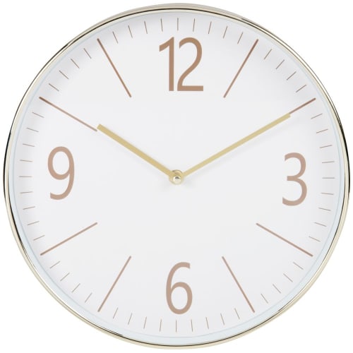 Dekoration Uhren und Wecker | Uhr, goldfarben und weiß, D30cm - SA38331